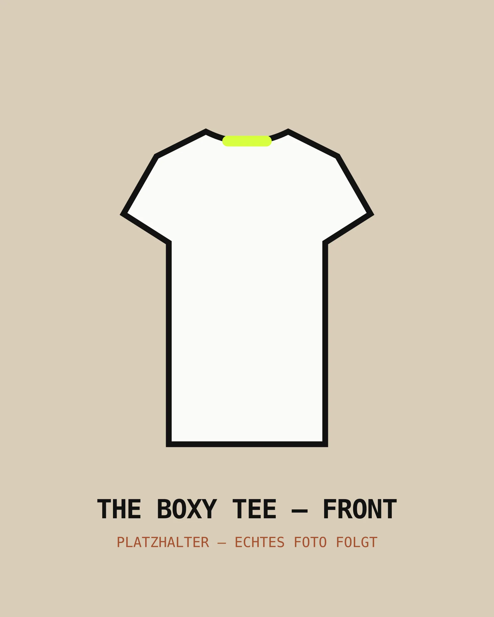 The Boxy Tee in gebrochenem Weiss, Frontansicht mit JUZU-Schriftzug